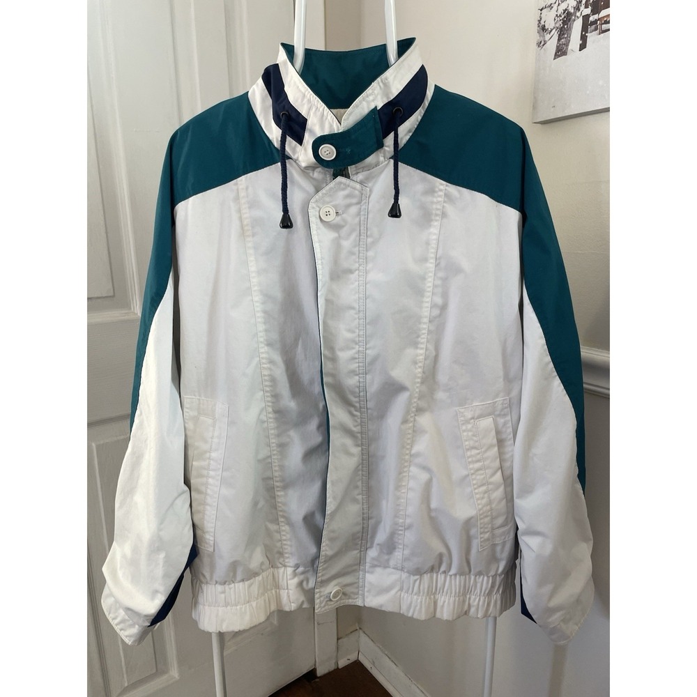 Vintage London Fog Men's Colorblock Windbreaker, Nautical, Sailing, 46R